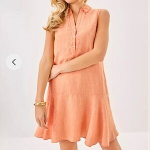 $130 Lilly Pulitzer Ellowyn Linen Dress. Size: XXL Color: Papaya - New